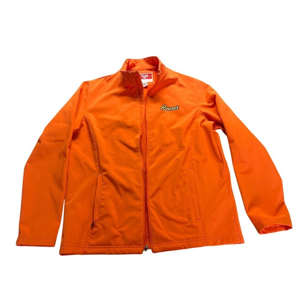 Jacket Men's XL Orange Full Zip Soft Shell Reese's Embroidered Logo